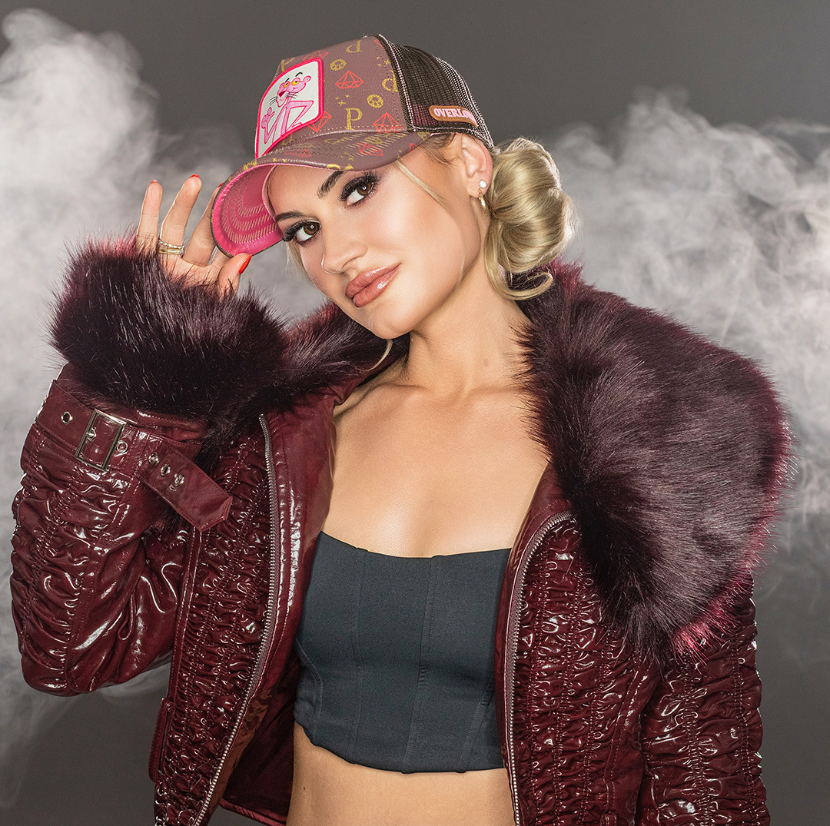 OVERLORD X Pink Panther: Leather Pink Panther Trucker Cap